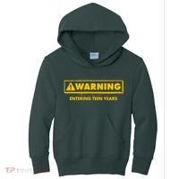Funny Warning Entering Teen Years Kids Hoodie thumb 0