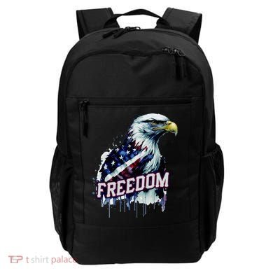 Freedom Watercolor Eagle With American Flag Backpack