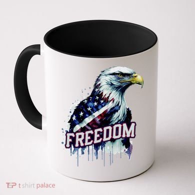 Freedom Watercolor Eagle With American Flag Coffee Mug