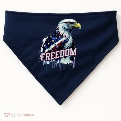Freedom Watercolor Eagle With American Flag USA-Made Doggie Bandana