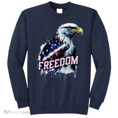 Freedom Watercolor Eagle With American Flag Sweatshirt