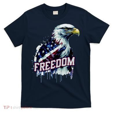 Freedom Watercolor Eagle With American Flag T-Shirt