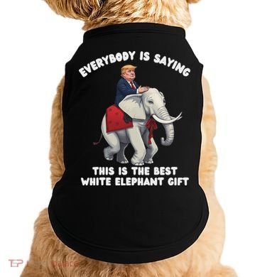 Funny White Elephant Gag Wrapped Elephant Dumb Doggie Tank