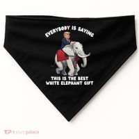 Funny White Elephant Gag Wrapped Elephant Dumb USA-Made Doggie Bandana thumb 0