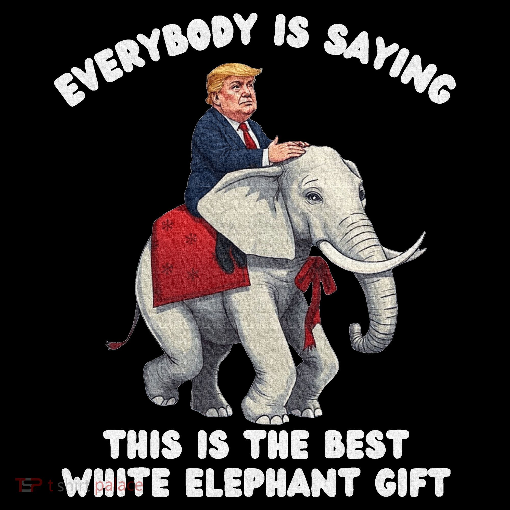 Funny White Elephant Gag Wrapped Elephant Dumb USA-Made Doggie Bandana