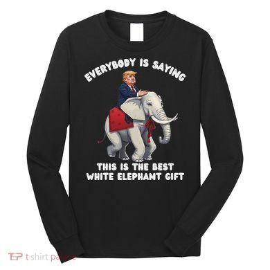 Funny White Elephant Gag Wrapped Elephant Dumb Long Sleeve Shirt