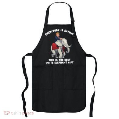 Funny White Elephant Gag Wrapped Elephant Dumb Apron