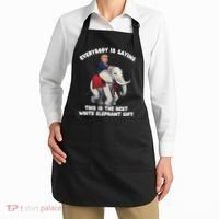 Funny White Elephant Gag Wrapped Elephant Dumb Apron thumb 2