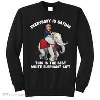 Funny White Elephant Gag Wrapped Elephant Dumb Sweatshirt thumb 0