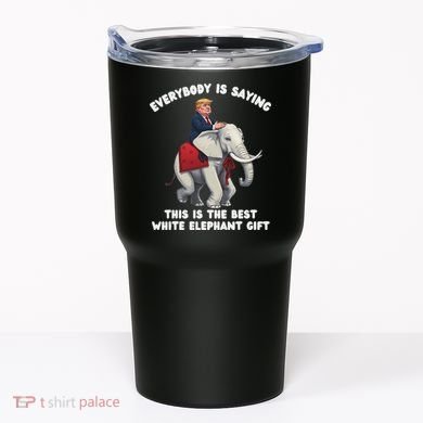 Funny White Elephant Gag Wrapped Elephant Dumb Tumbler