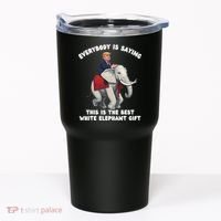 Funny White Elephant Gag Wrapped Elephant Dumb Tumbler thumb 0