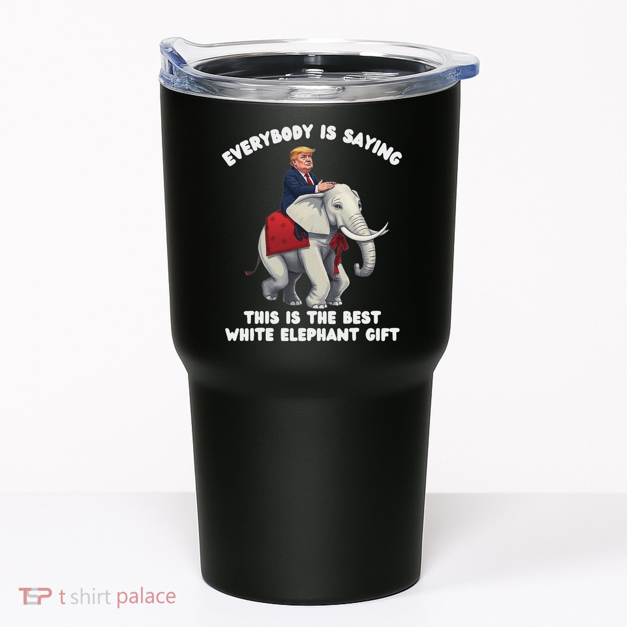 Funny White Elephant Gag Wrapped Elephant Dumb Tumbler