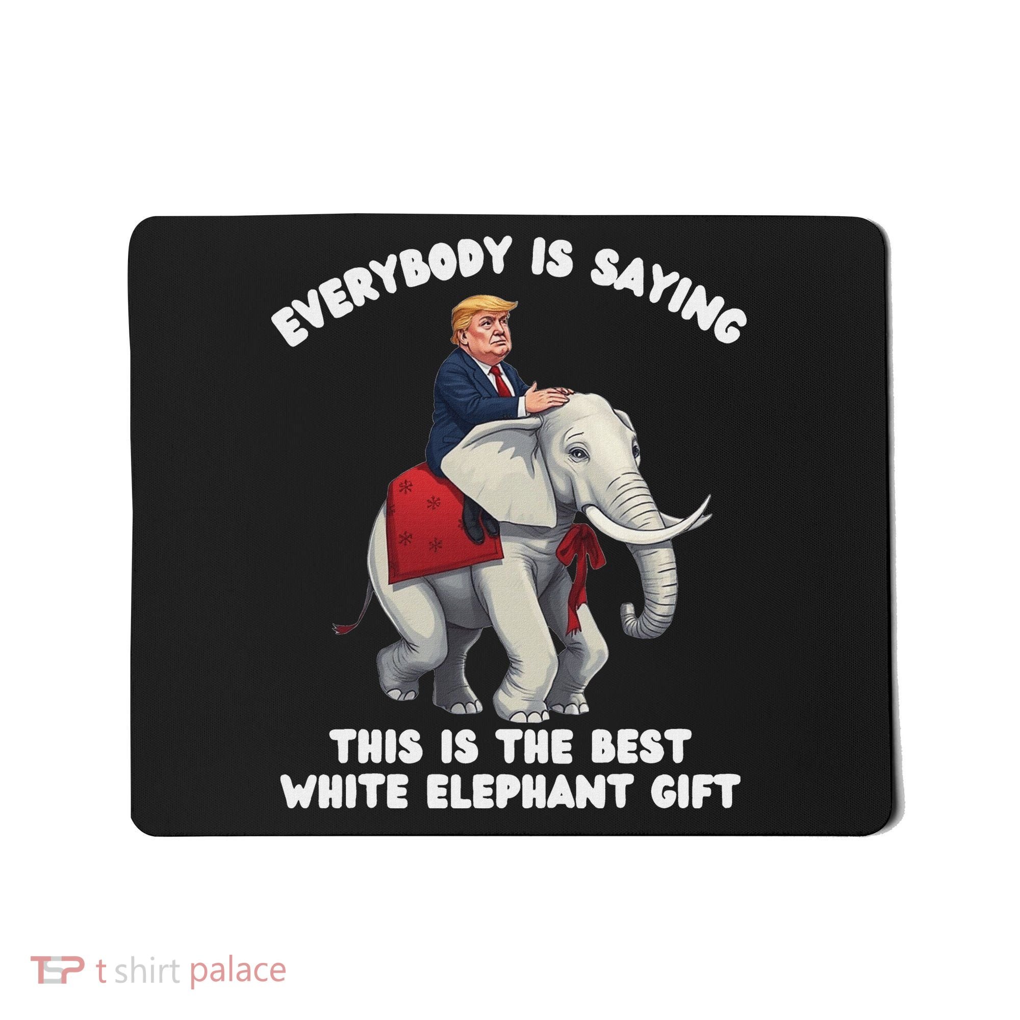 Funny White Elephant Gag Wrapped Elephant Dumb Mousepad