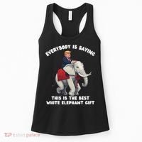 Funny White Elephant Gag Wrapped Elephant Dumb Women's Tank Top thumb 0