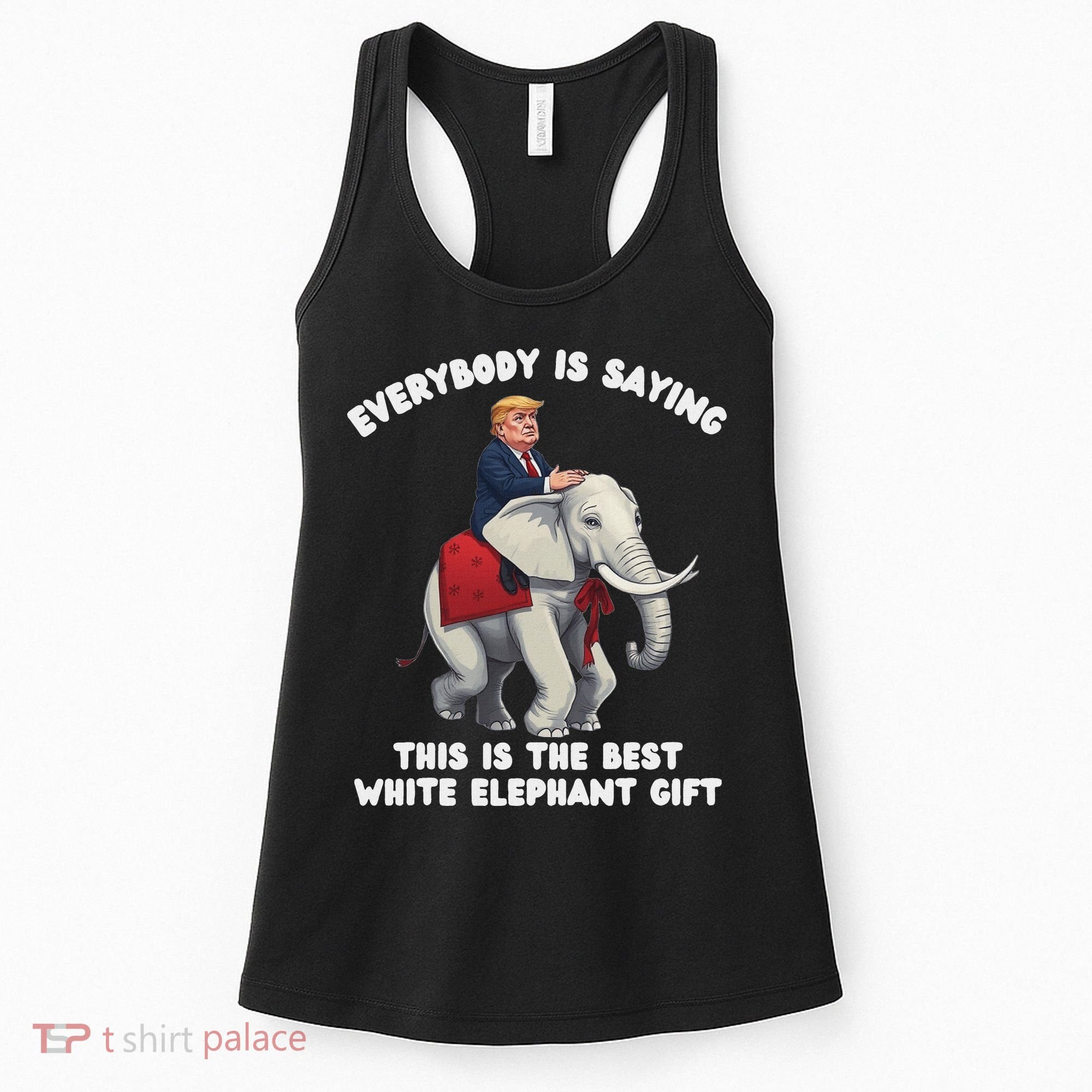 Funny White Elephant Gag Wrapped Elephant Dumb Women's Tank Top