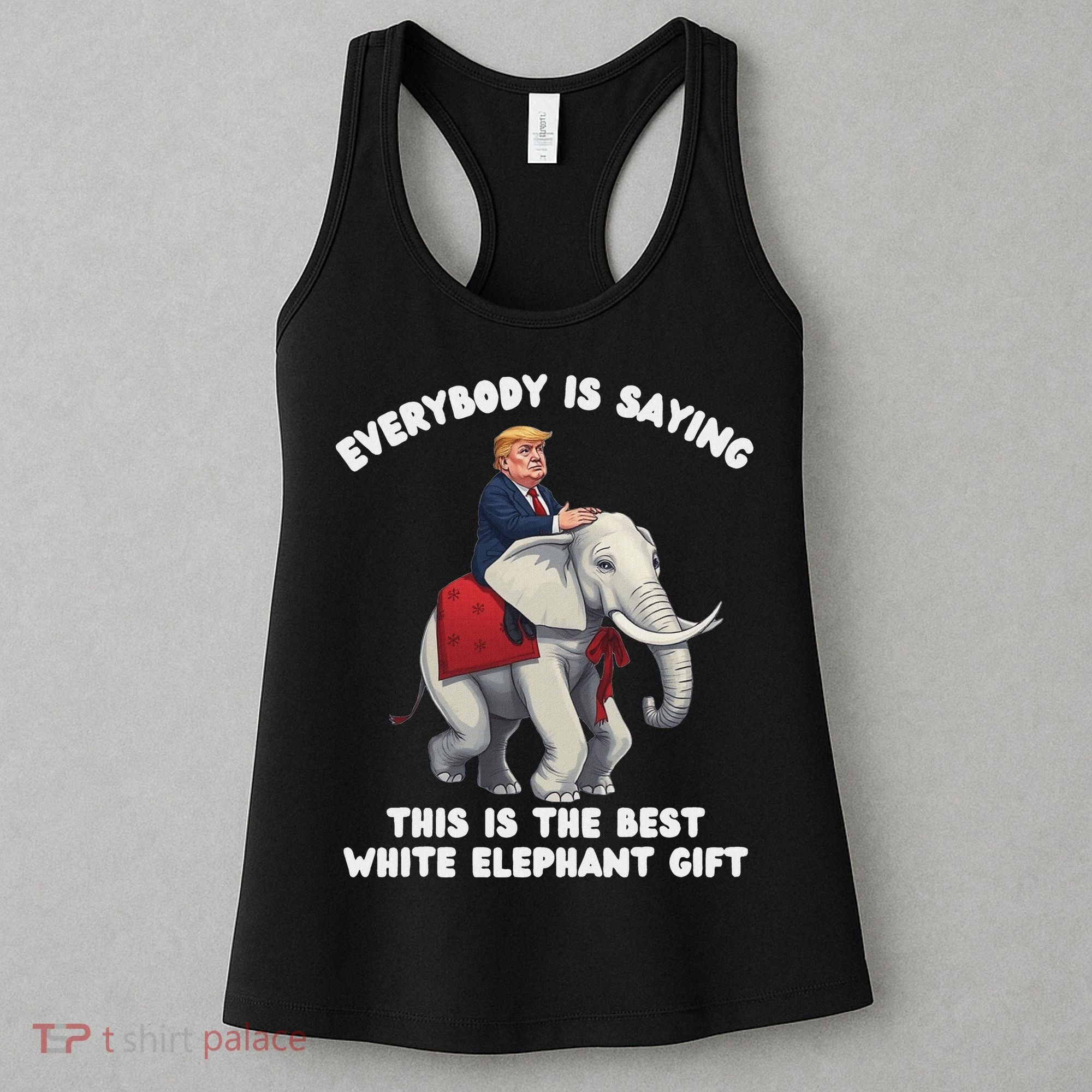 Funny White Elephant Gag Wrapped Elephant Dumb Women's Tank Top