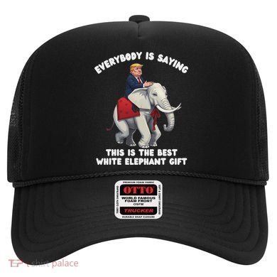 Funny White Elephant Gag Wrapped Elephant Dumb Hat