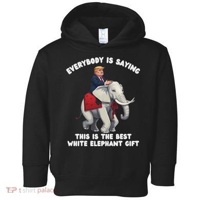 Funny White Elephant Gag Wrapped Elephant Dumb Toddler Hoodie