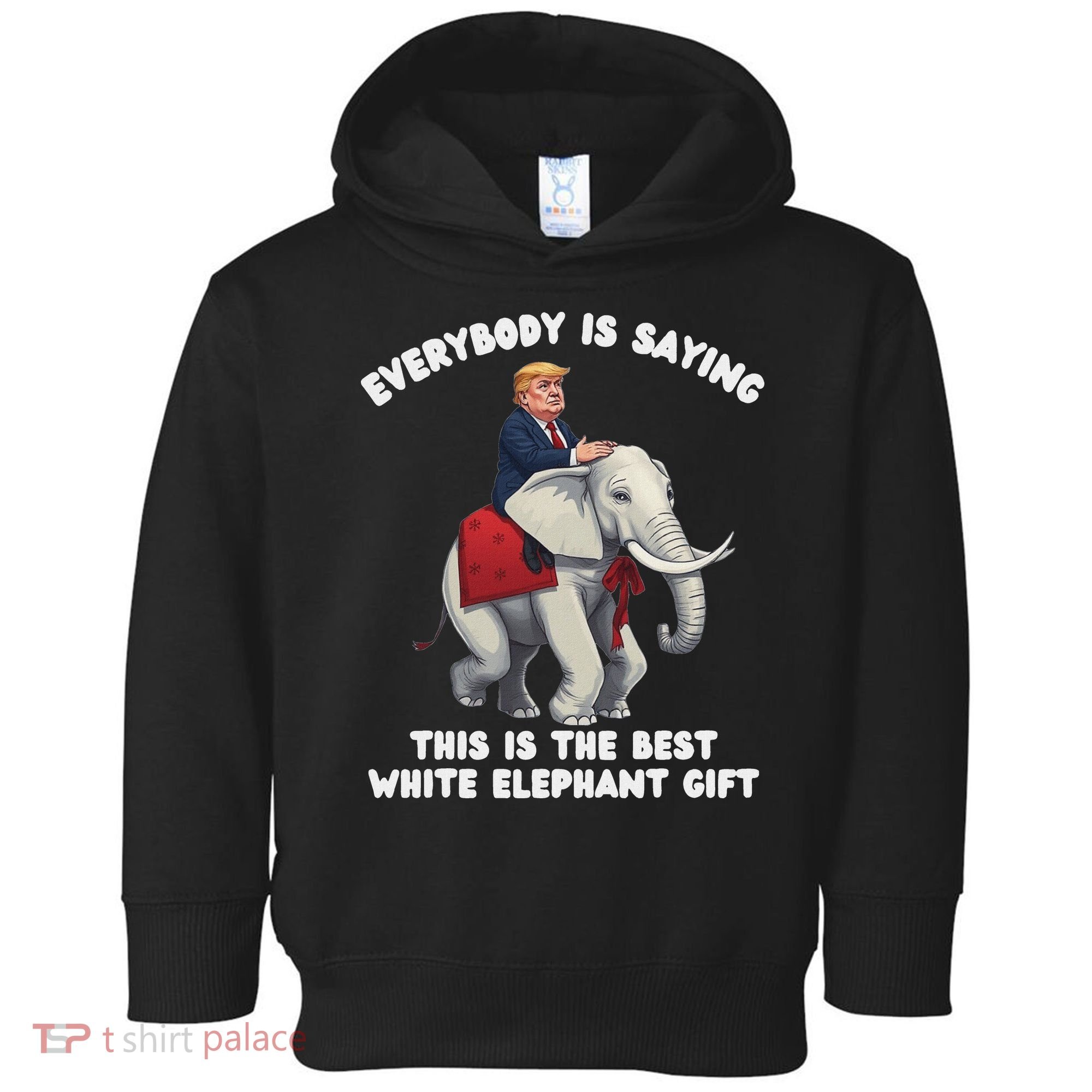 Funny White Elephant Gag Wrapped Elephant Dumb Toddler Hoodie
