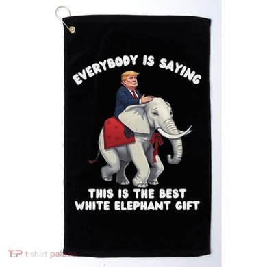 Funny White Elephant Gag Wrapped Elephant Dumb Golf Towel