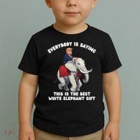 Funny White Elephant Gag Wrapped Elephant Dumb Toddler T-Shirt thumb 2