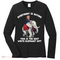 Funny White Elephant Gag Wrapped Elephant Dumb Women's Long Sleeve Shirt thumb 0