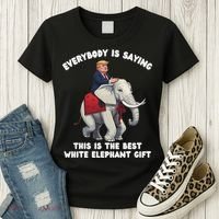 Funny White Elephant Gag Wrapped Elephant Dumb Women's T-Shirt thumb 3