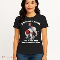 Funny White Elephant Gag Wrapped Elephant Dumb Women's T-Shirt thumb 4