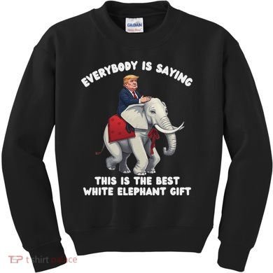 Funny White Elephant Gag Wrapped Elephant Dumb Kids Sweatshirt