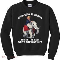 Funny White Elephant Gag Wrapped Elephant Dumb Kids Sweatshirt thumb 0