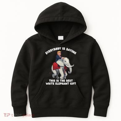 Funny White Elephant Gag Wrapped Elephant Dumb Kids Hoodie