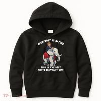 Funny White Elephant Gag Wrapped Elephant Dumb Kids Hoodie thumb 0