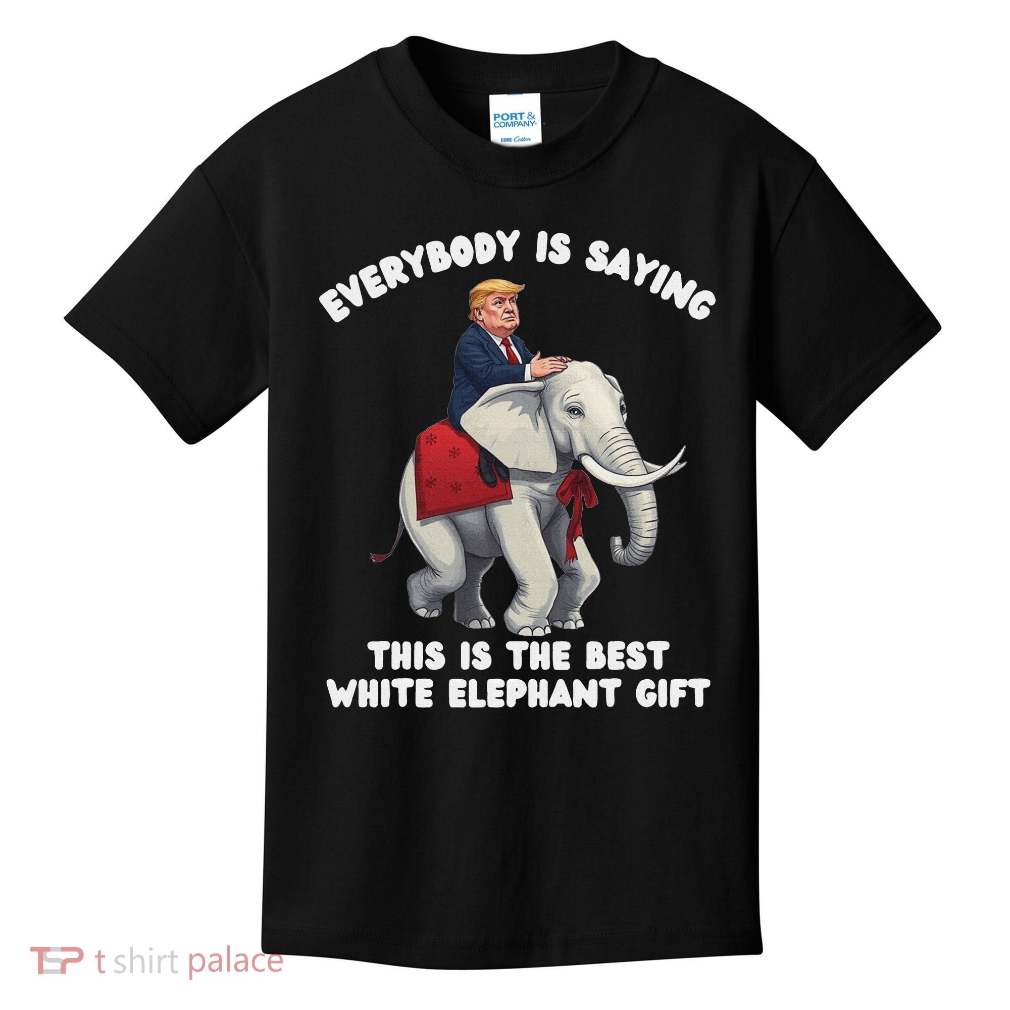 Funny White Elephant Gag Wrapped Elephant Dumb Kids T-Shirt