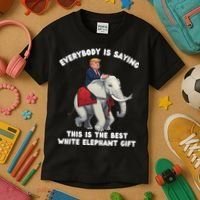 Funny White Elephant Gag Wrapped Elephant Dumb Kids T-Shirt thumb 3