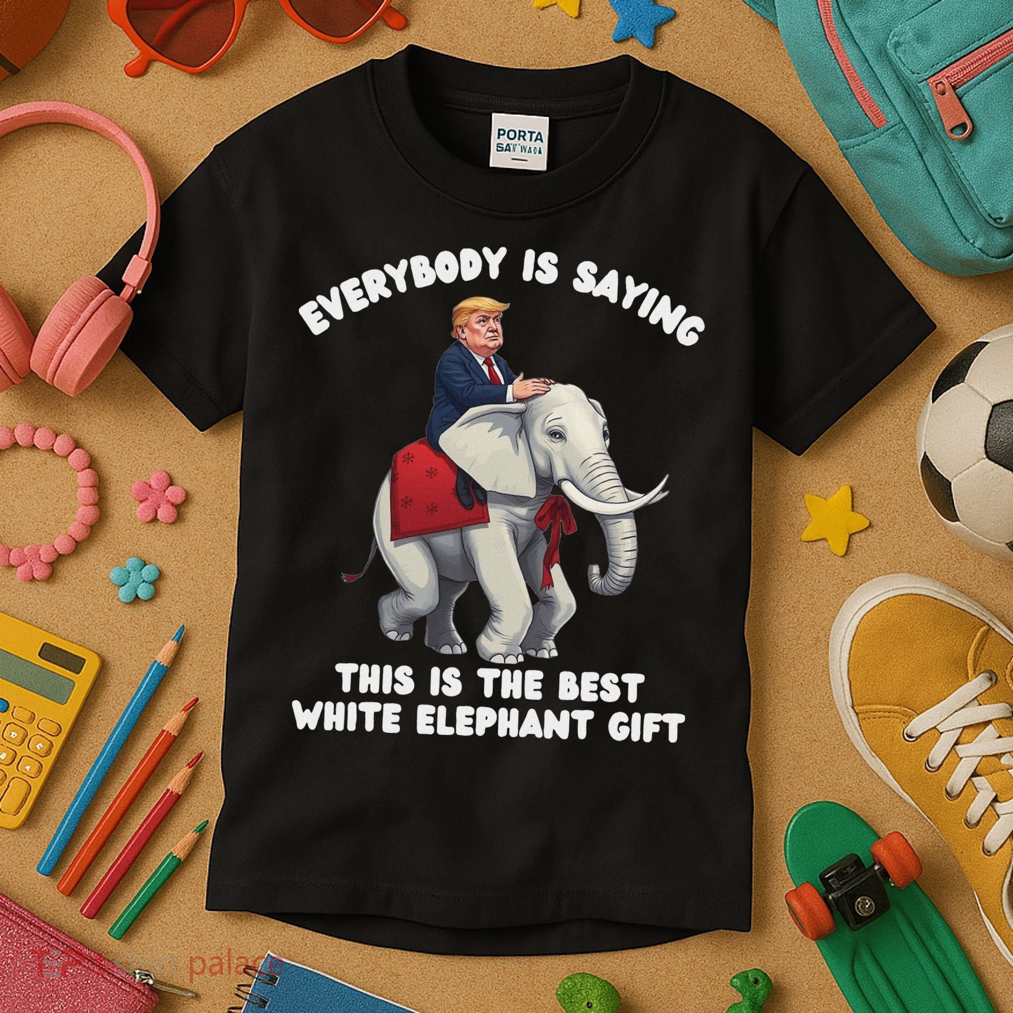 Funny White Elephant Gag Wrapped Elephant Dumb Kids T-Shirt