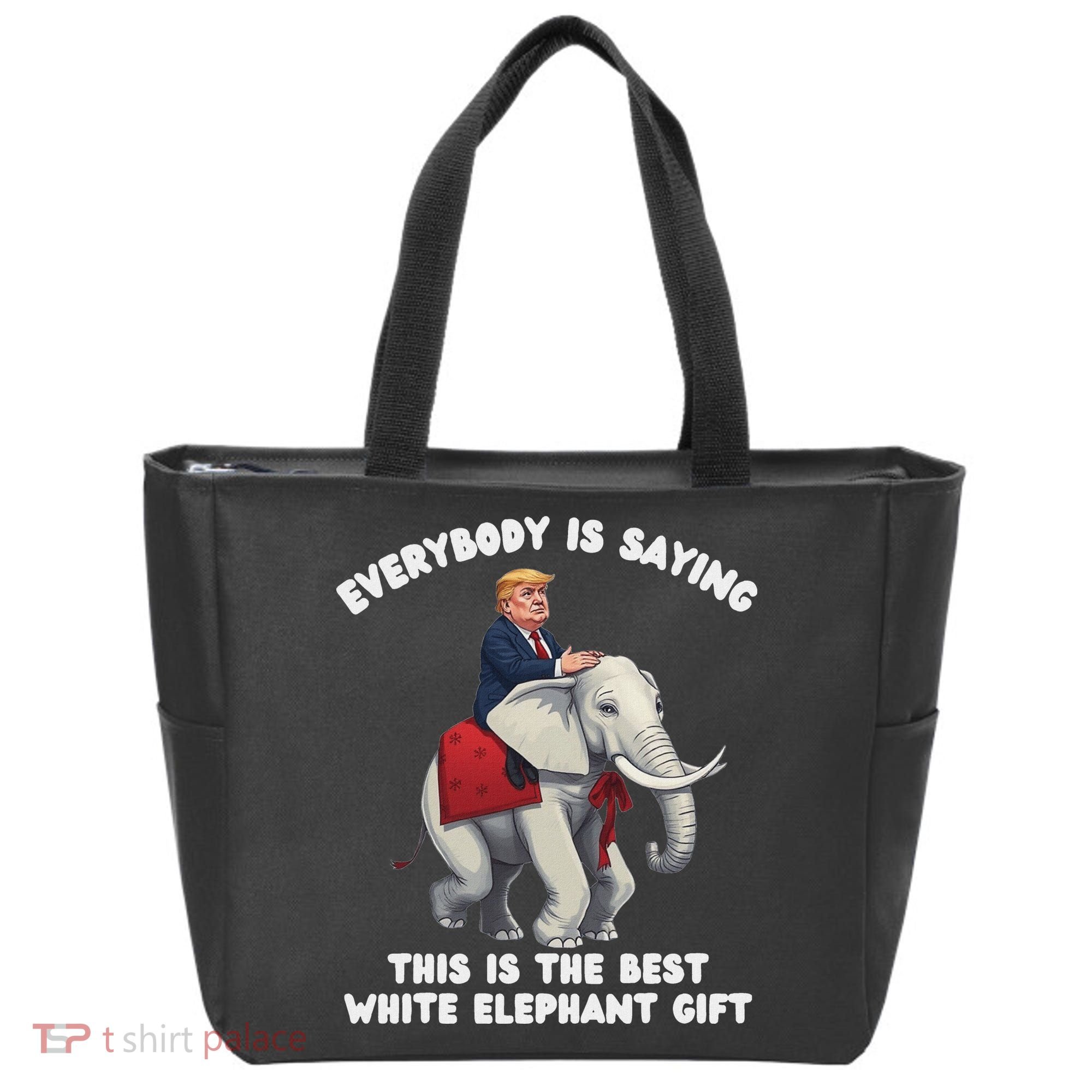 Funny White Elephant Gag Wrapped Elephant Dumb Tote Bag