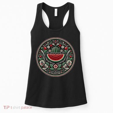 Fruit Watermelon Free Palestine Women's Tank Top