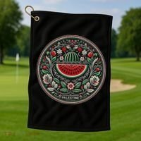Fruit Watermelon Free Palestine Golf Towel thumb 1