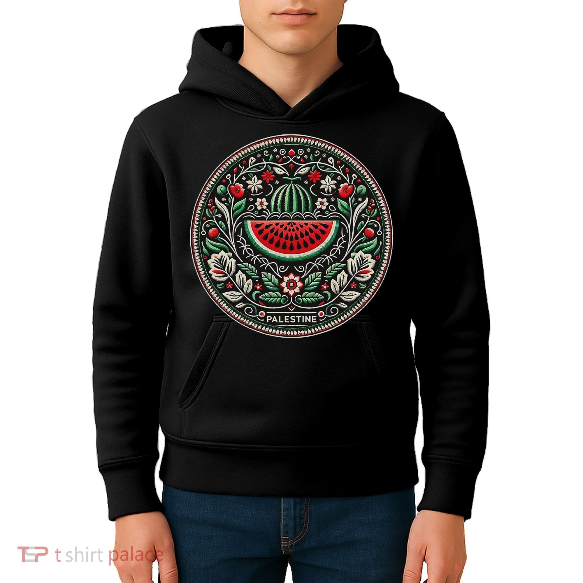 Fruit Watermelon Free Palestine Kids Hoodie