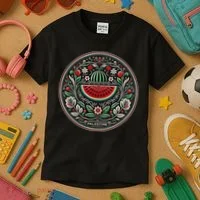 Fruit Watermelon Free Palestine Kids T-Shirt thumb 3