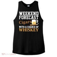 Funny Weekend Forecast Cigars And Whiskey Gift For Men Women Ladies PosiCharge Tri-Blend Wicking Tank thumb 0
