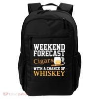 Funny Weekend Forecast Cigars And Whiskey Gift For Men Women Backpack thumb 0
