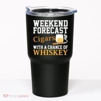 Funny Weekend Forecast Cigars And Whiskey Gift For Men Women Tumbler thumb 0