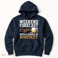 Funny Weekend Forecast Cigars And Whiskey Gift For Men Women Hoodie thumb 0