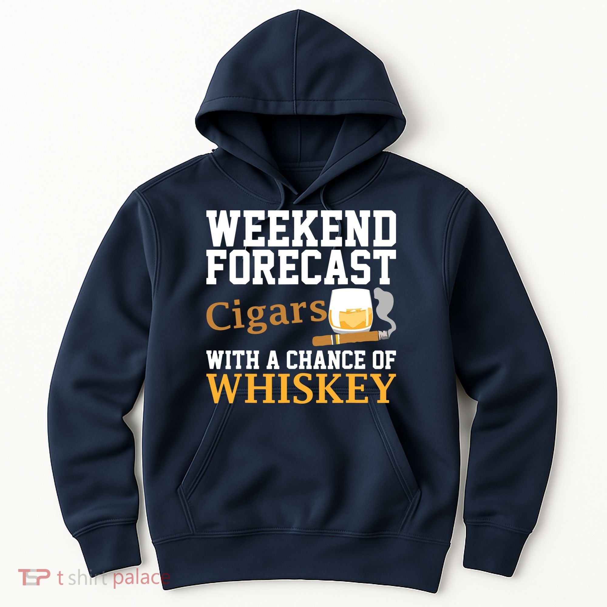 Funny Weekend Forecast Cigars And Whiskey Gift For Men Women Hoodie