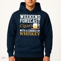 Funny Weekend Forecast Cigars And Whiskey Gift For Men Women Hoodie thumb 2