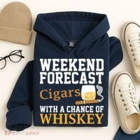 Funny Weekend Forecast Cigars And Whiskey Gift For Men Women Hoodie thumb 4
