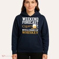 Funny Weekend Forecast Cigars And Whiskey Gift For Men Women Hoodie thumb 5