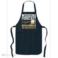 Funny Weekend Forecast Cigars And Whiskey Gift For Men Women Apron thumb 0