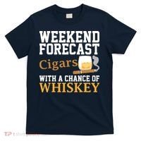 Funny Weekend Forecast Cigars And Whiskey Gift For Men Women T-Shirt thumb 0